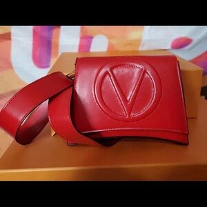 Valentino Red Leather Crossbody Bag